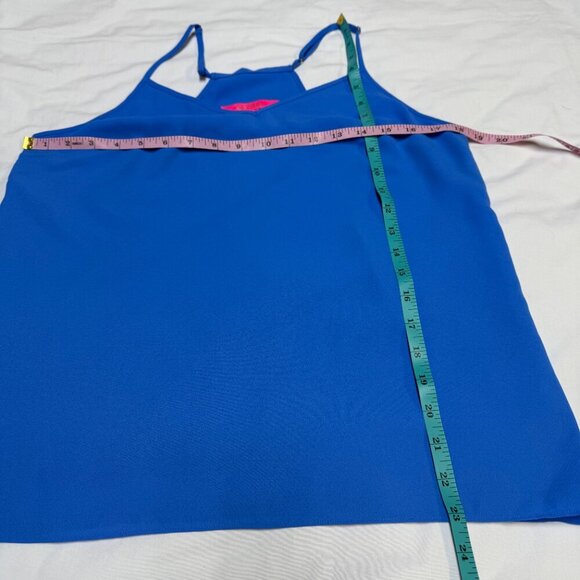 Lilly Pulitzer Dusk Lileeze Tank Top Bright Blue Medium EUC - Picture 9 of 11